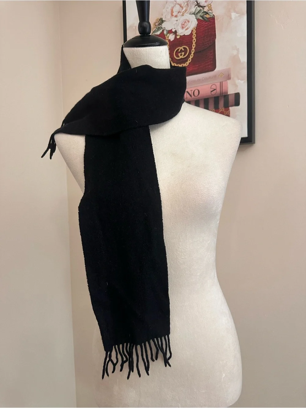 Givenchy Black Men's Fringe Scarf